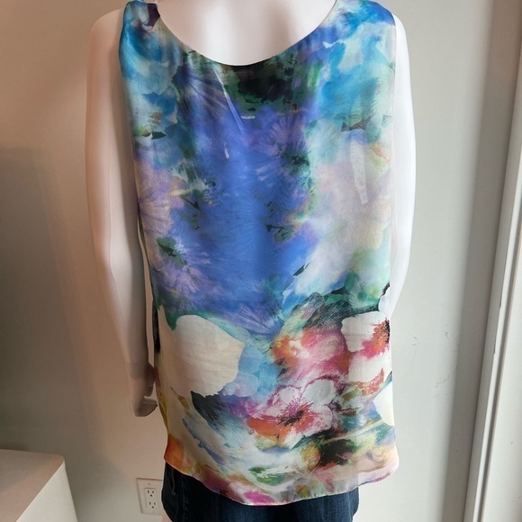 MELANIE LYNE | Watercolour Print Sleeveless Blouse - Picture 2 of 3